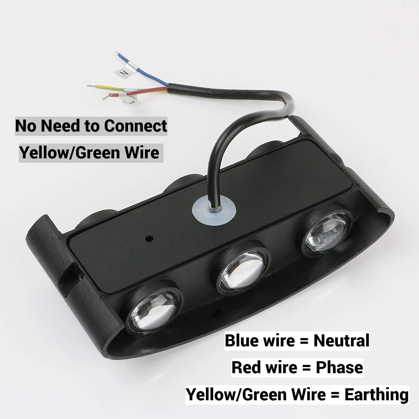 blissbells Metal 6 Watts 6 Ray Oval Up-Down Outdoor LED Outdoor Waterproof IP65 Exterior Wall Step Light Fixture Waterproof Lamp (6 Side Color)