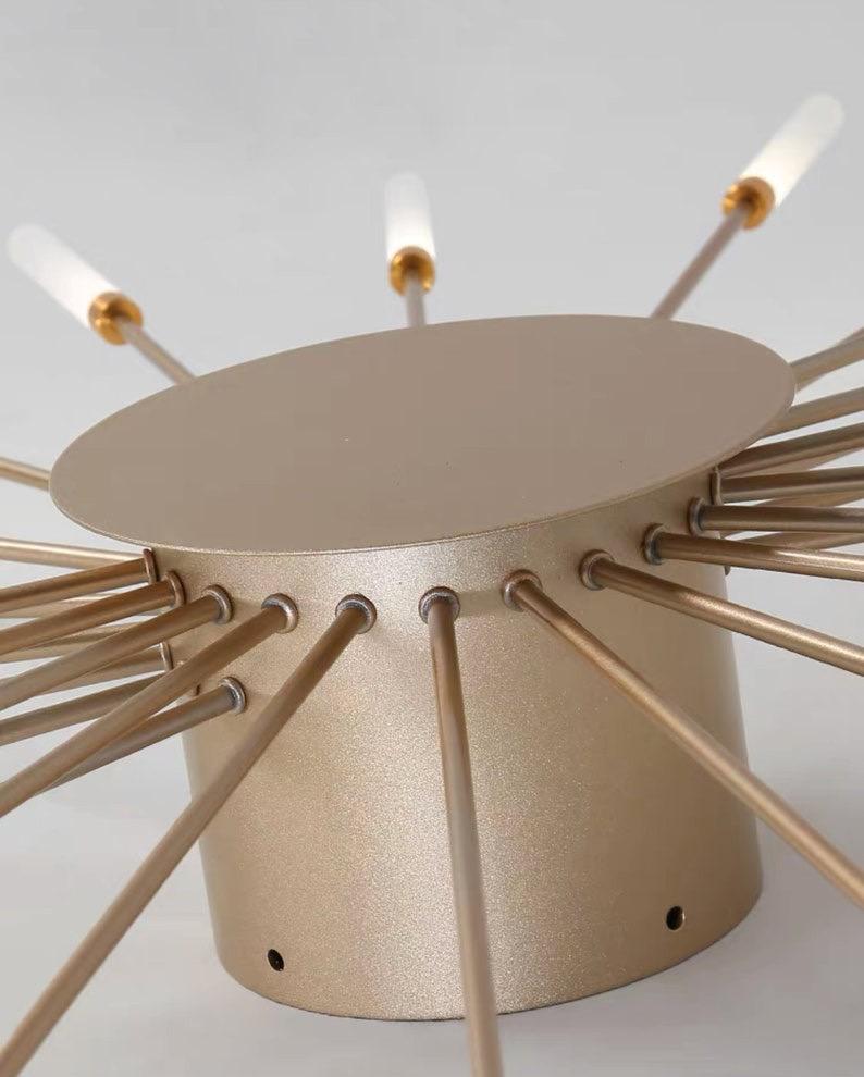 blissbells Modern Sputnik Chandelier, 20-Light LED Ceiling Light Fixture, Gold and White