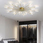 blissbells Modern Sputnik Chandelier, 20-Light LED Ceiling Light Fixture, Gold and White