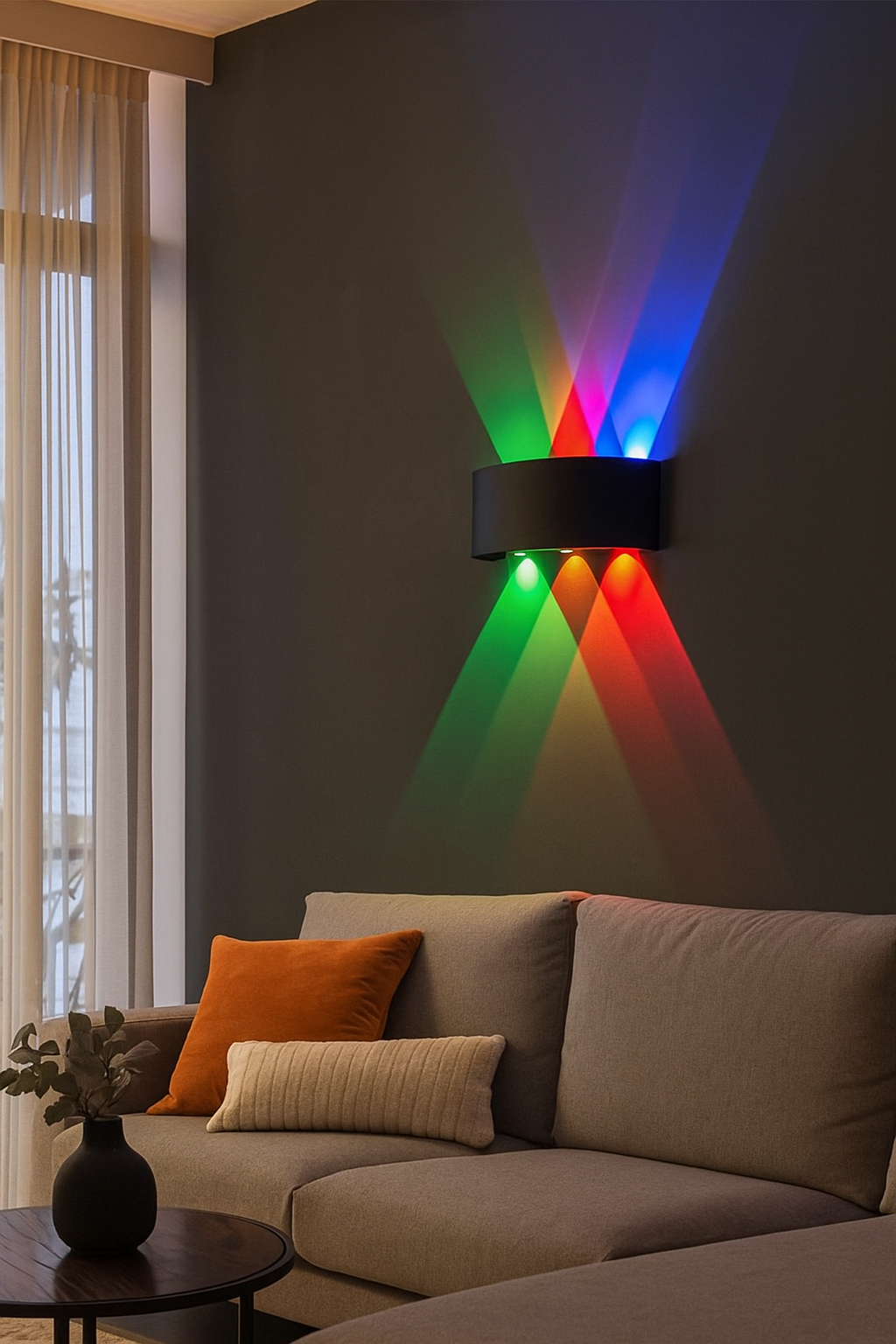 blissbells Metal 6 Watts 6 Ray Oval Up-Down Outdoor LED Outdoor Waterproof IP65 Exterior Wall Step Light Fixture Waterproof Lamp (6 Side Color)