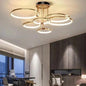 blissbells Modern LED Ring Chandelier for Dining Living Room, 6 Lights, Gold Body, Warm White, Pack of 1 (6 Ring Gold)