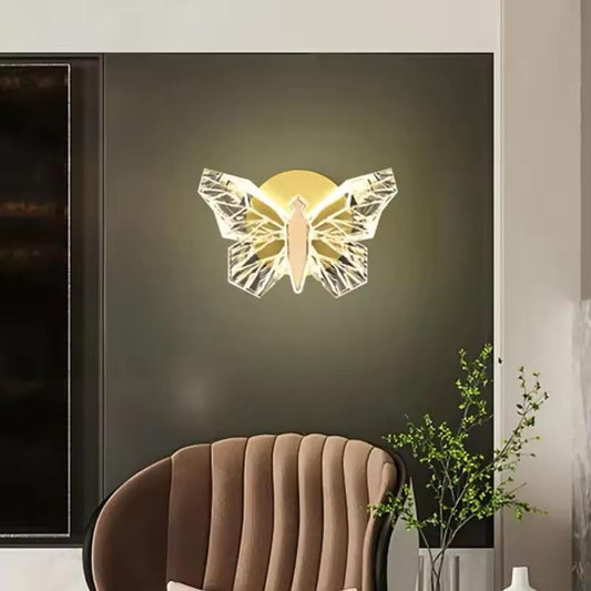 blissbells Crystal Wall Light, LED Decorative Sconce (Crystal Butterfly)