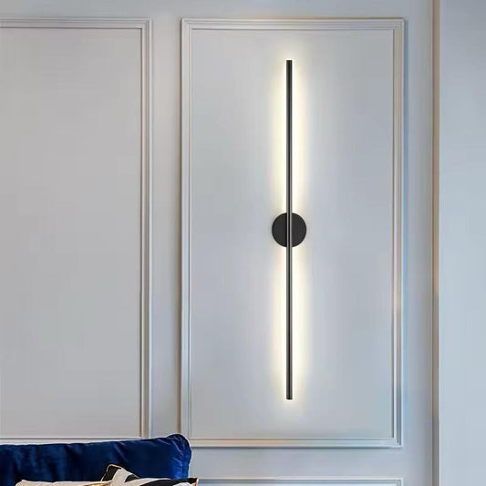blissbells Modern LED Wall Sconce Light, Linear Wall Lamp with Black Base, Minimalist Design, Warm White