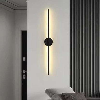 blissbells Modern LED Wall Sconce Light, Linear Wall Lamp with Black Base, Minimalist Design, Warm White
