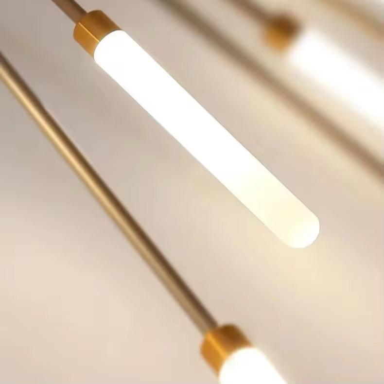 blissbells Modern Sputnik Chandelier, 20-Light LED Ceiling Light Fixture, Gold and White