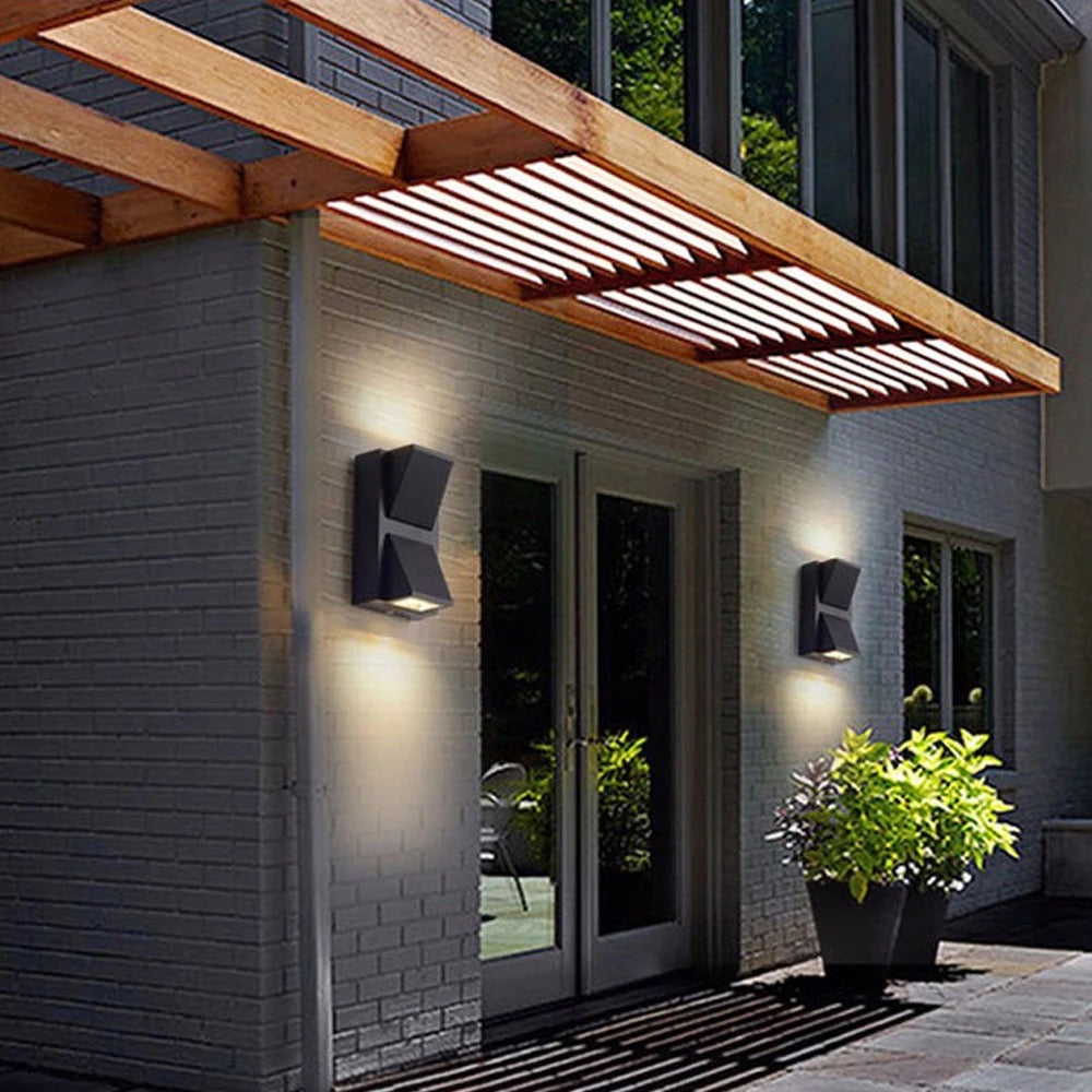 blissbells 10W IP65 Waterproof Lamp K Shape Fancy Wall Light for Wall Up & Down Wall Lamps - Outdoor Wall Lights for Elevation,Garden & Patio Lights - (Warm White) Pack of 1