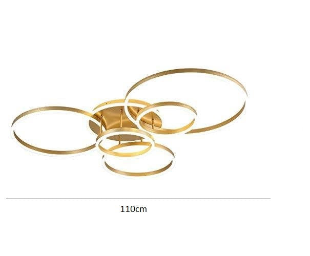 blissbells 5 Light Golden Body Modern LED Ring Chandelier for Dining Living Room Lamp - Warm White
