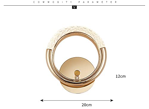 blissbells Modern Crystal Ring LED Wall Light – Elegant Rose Gold Finish, Decorative Indoor Lighting Fixture (Crystal Ring Warm)