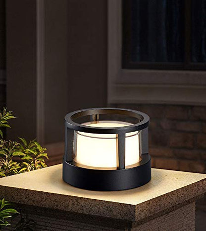 blissbells Modern 12 Watt M932 LED Outdoor Modern Round Acrylic Wall Light Black Gold Wall Light 4000k, Pack of 1