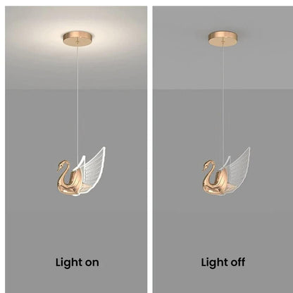 Luxury Swan Pendant Light – Modern LED Decorative Hanging Lamp for Bedroom, Living Room & Hallway
