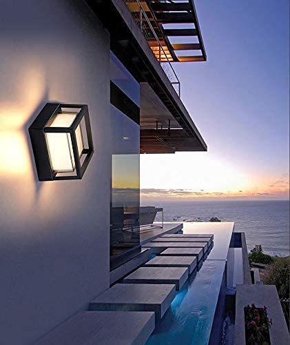 blissbells Modern Diamond Wall Light, Black Frame, LED Sconce, Geometric Design