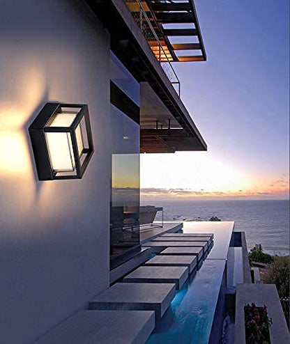 blissbells Modern Diamond Wall Light, Black Frame, LED Sconce, Geometric Design