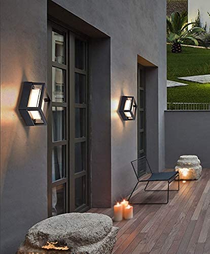 blissbells Modern Diamond Wall Light, Black Frame, LED Sconce, Geometric Design