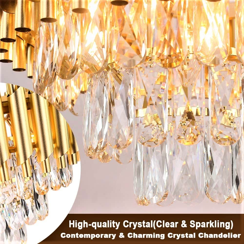 blissbells Crystal Hanging Chandelier (Gold K9 500MM)