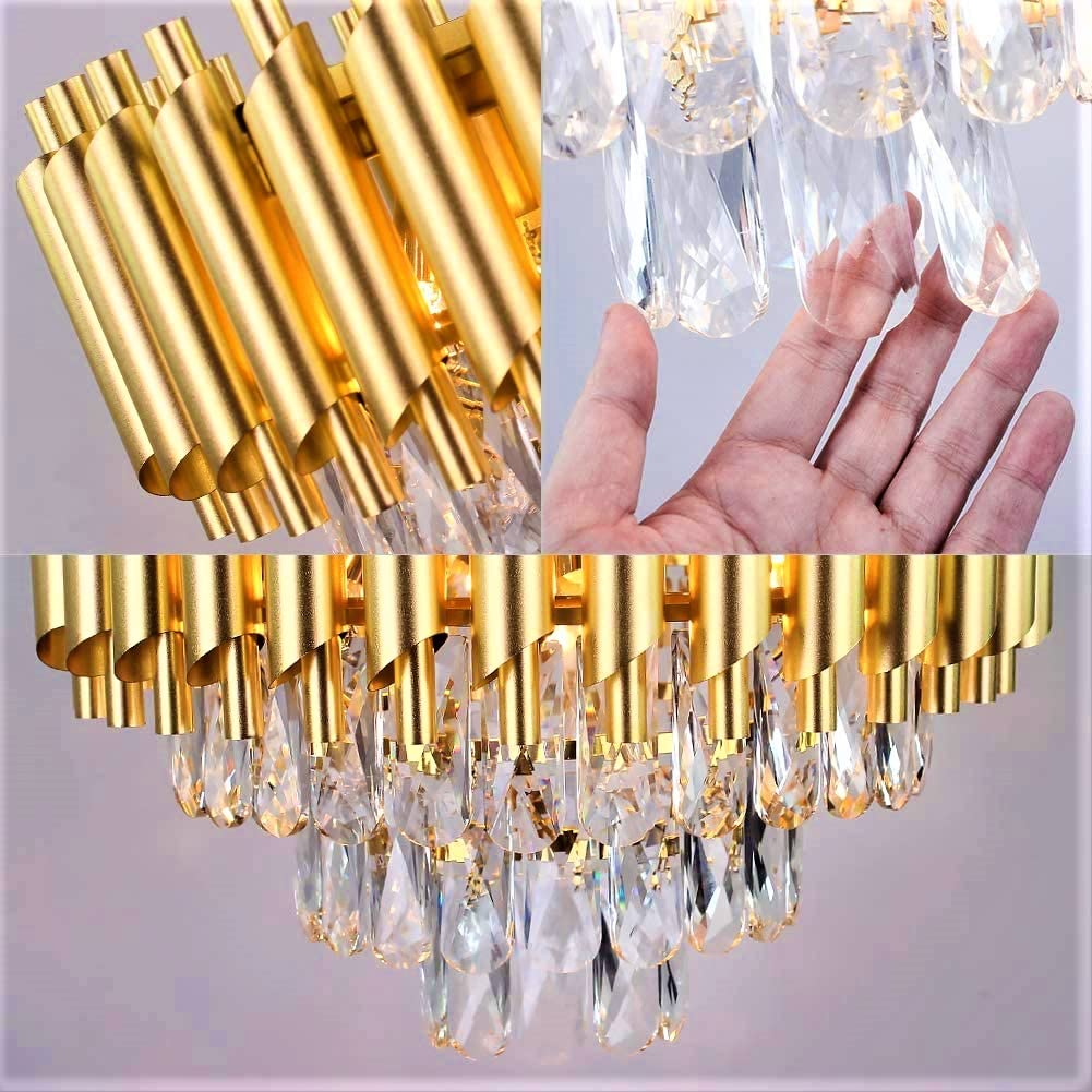 blissbells Crystal Hanging Chandelier (Gold K9 500MM)