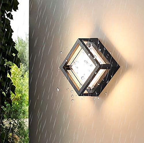 blissbells Modern Diamond Wall Light, Black Frame, LED Sconce, Geometric Design