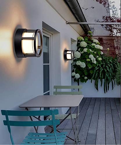 blissbells Modern 12 Watt M932 LED Outdoor Modern Round Acrylic Wall Light Black Gold Wall Light 4000k, Pack of 1