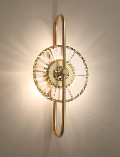 blissbells Indoor Sconce LED Crystal Modern Bedside Bracket Lights Gold Luxury Crystal Wall lamp, Warm White Pack of 1