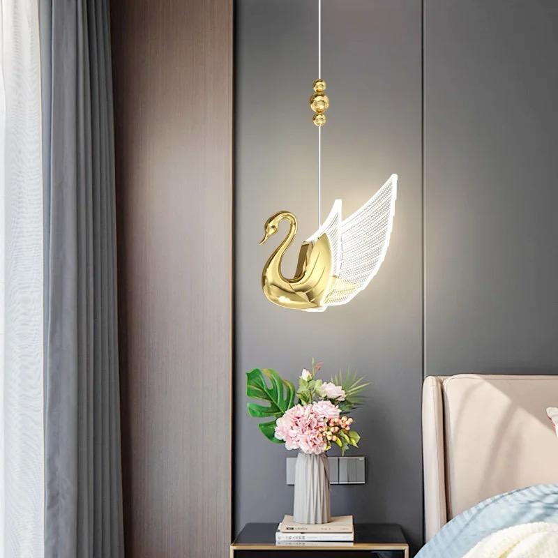 Luxury Swan Pendant Light – Modern LED Decorative Hanging Lamp for Bedroom, Living Room & Hallway
