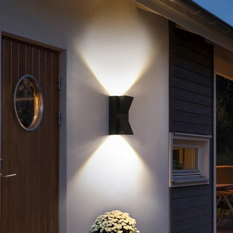 blissbells 10W IP65 Waterproof Lamp K Shape Fancy Wall Light for Wall Up & Down Wall Lamps - Outdoor Wall Lights for Elevation,Garden & Patio Lights - (Warm White) Pack of 1