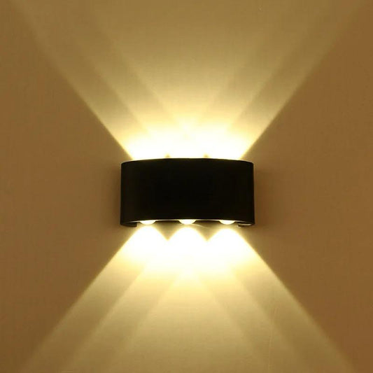 blissbells LED Outdoor UP Down Wall Light Warm White, IP-65 Waterproof & Shockproof Body (6 ray Warm)