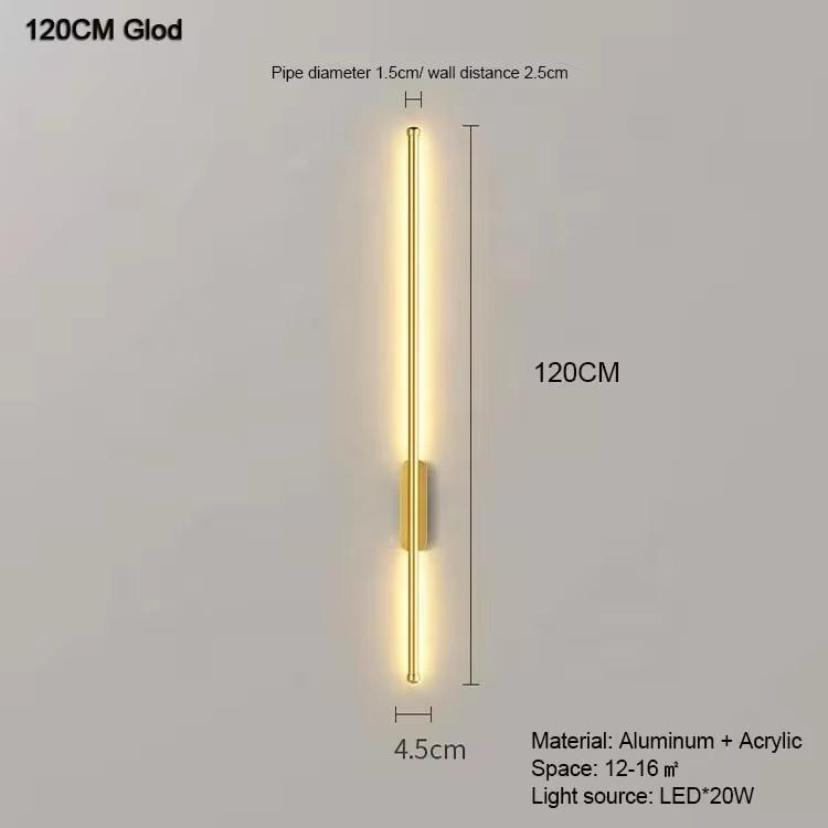 blissbells Modern LED Wall Sconce Light Fixture, Linear Design, Gold Finish, Warm White Illumination