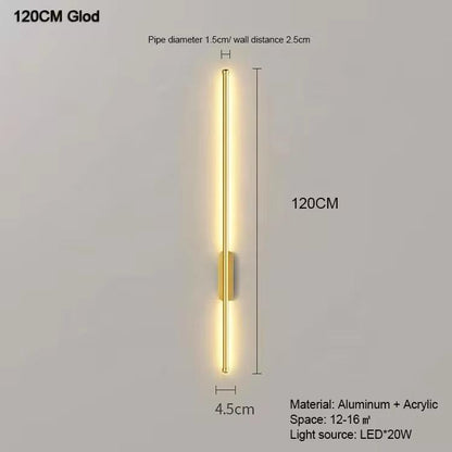 blissbells Modern LED Wall Sconce Light Fixture, Linear Design, Gold Finish, Warm White Illumination