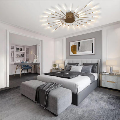 blissbells 28 Light Gold Body AcryIic LED Chandelier Ring for Living Room Lamp - Warm White