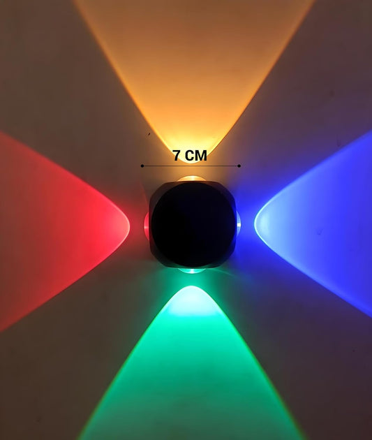 blissbells Led Indoor/Outdoor 4 Way Splitter Wall Light, Ip-65 Rainproof & Shockproof Body, Pack of 1 Multicolor Pack of 1 (4 Way Multicolor)