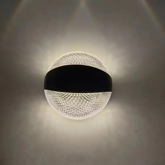 blissbells Modern Spherical Wall Light, LED Ambient Lighting, Black and White Design