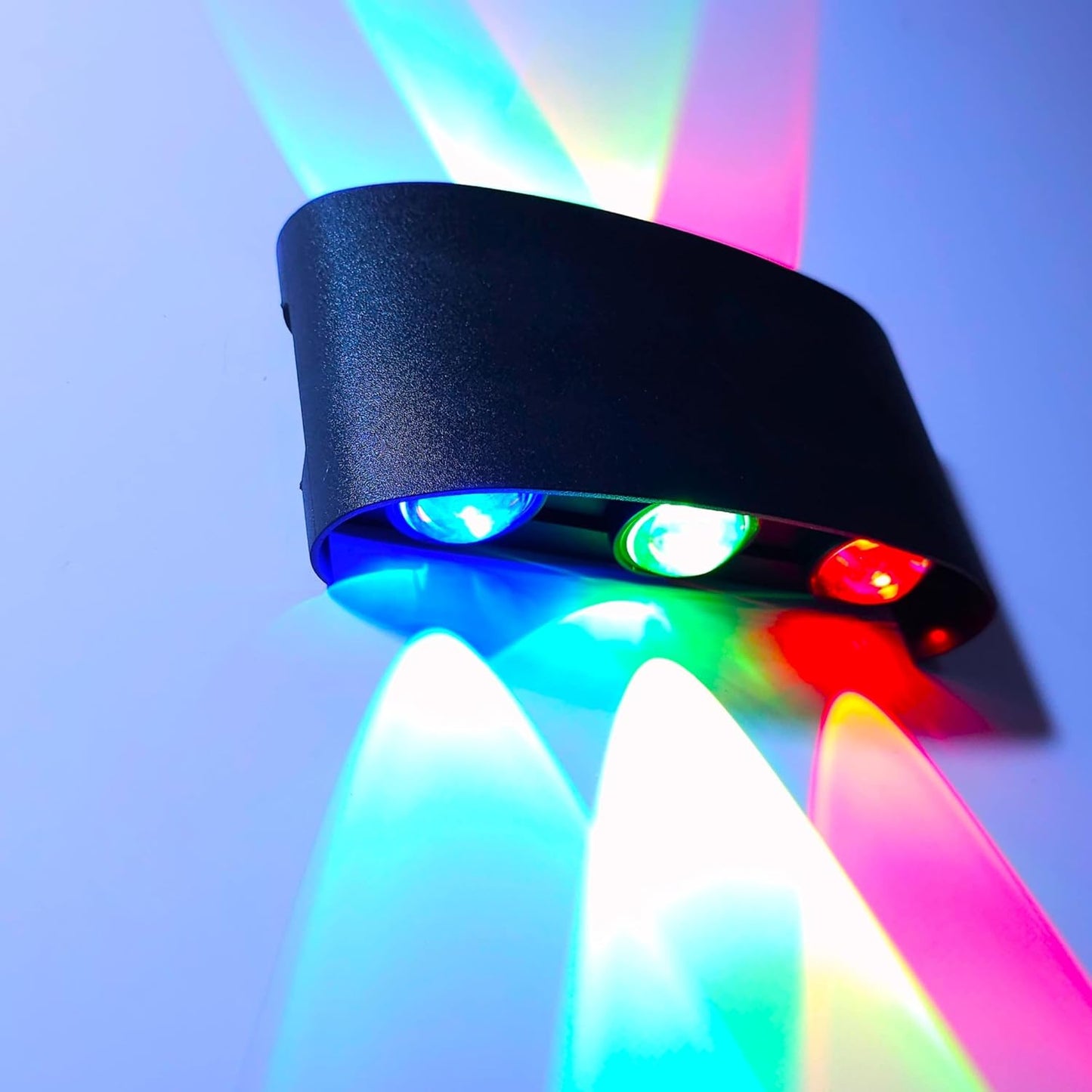 blissbells Metal 6 Watts 6 Ray Oval Up-Down Outdoor LED Outdoor Waterproof IP65 Exterior Wall Step Light Fixture Waterproof Lamp (6 Side Color)