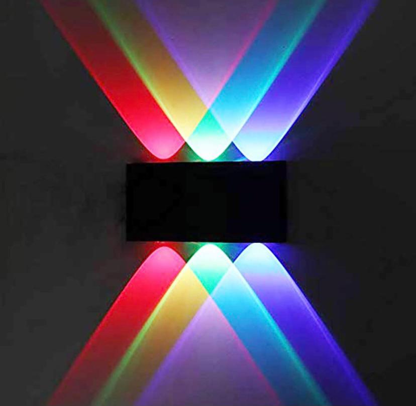 blissbells Metal 6 Watts 6 Ray Oval Up-Down Outdoor LED Outdoor Waterproof IP65 Exterior Wall Step Light Fixture Waterproof Lamp (6 Side Color)