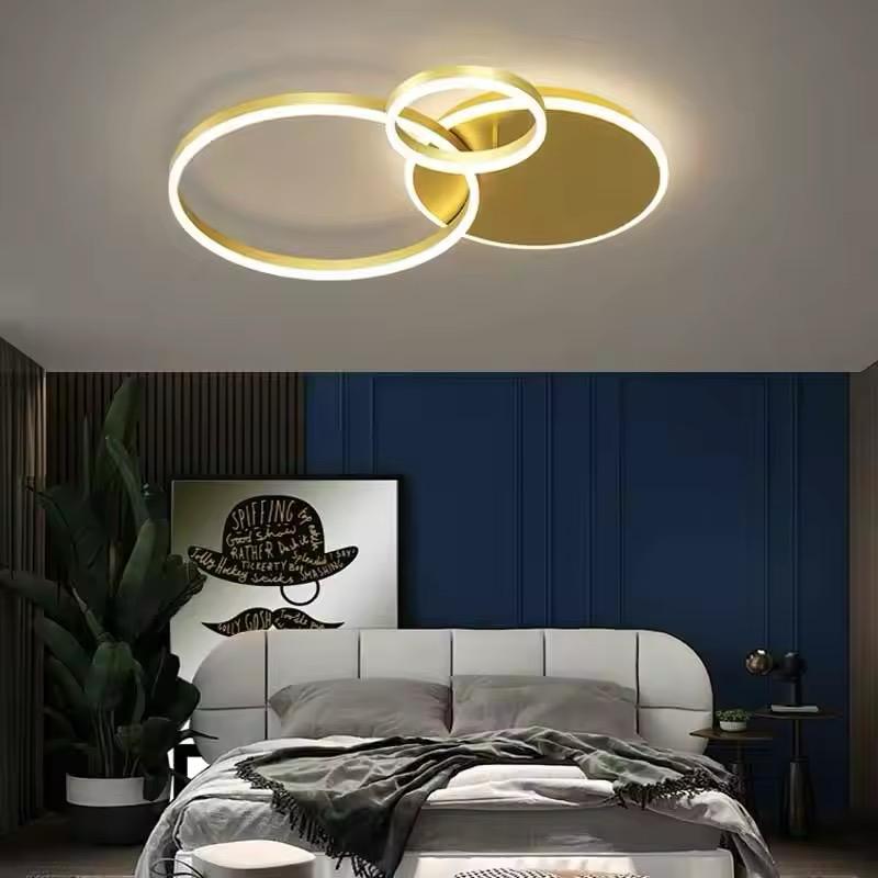 blissbells 5 Light Golden Body Modern LED Ring Chandelier for Dining Living Room Lamp - Warm White