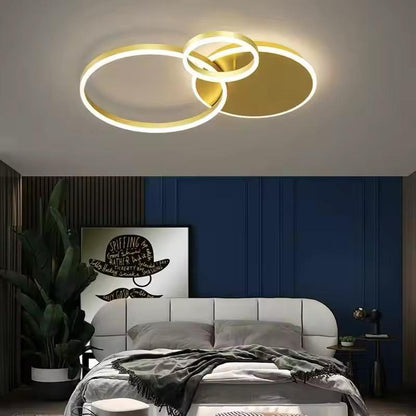 blissbells 5 Light Golden Body Modern LED Ring Chandelier for Dining Living Room Lamp - Warm White