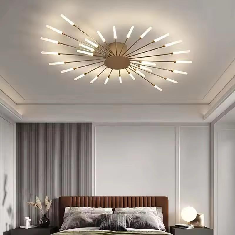 blissbells 28 Light Gold Body AcryIic LED Chandelier Ring for Living Room Lamp - Warm White
