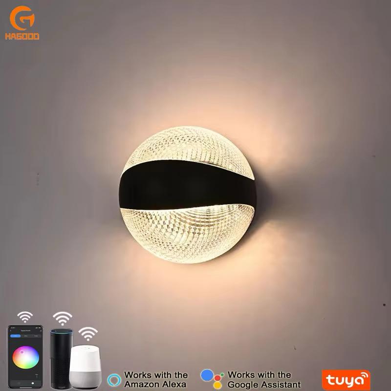 blissbells Modern Spherical Wall Light, LED Ambient Lighting, Black and White Design