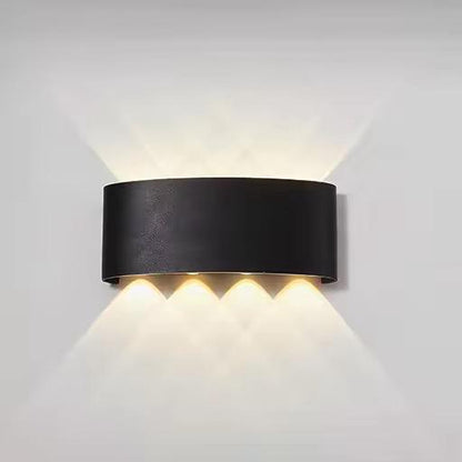 blissbells 8 Watt 8 Rays Up-Down LED Outdoor Wall Lights Waterproof IP65 (Warm White) with Metallic Body (8 ray Warm)