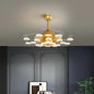 24 Light Chandelier Fan 42 Inch Gold Retractable Blades Remote Control - Tricolour | Warm White, White, Natural White |