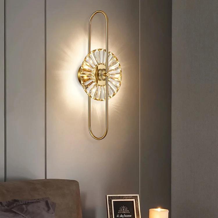 blissbells Indoor Sconce LED Crystal Modern Bedside Bracket Lights Gold Luxury Crystal Wall lamp, Warm White Pack of 1