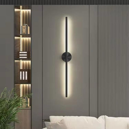 blissbells Modern LED Wall Sconce Light, Linear Wall Lamp with Black Base, Minimalist Design, Warm White