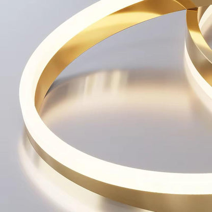 blissbells 5 Light Golden Body Modern LED Ring Chandelier for Dining Living Room Lamp - Warm White