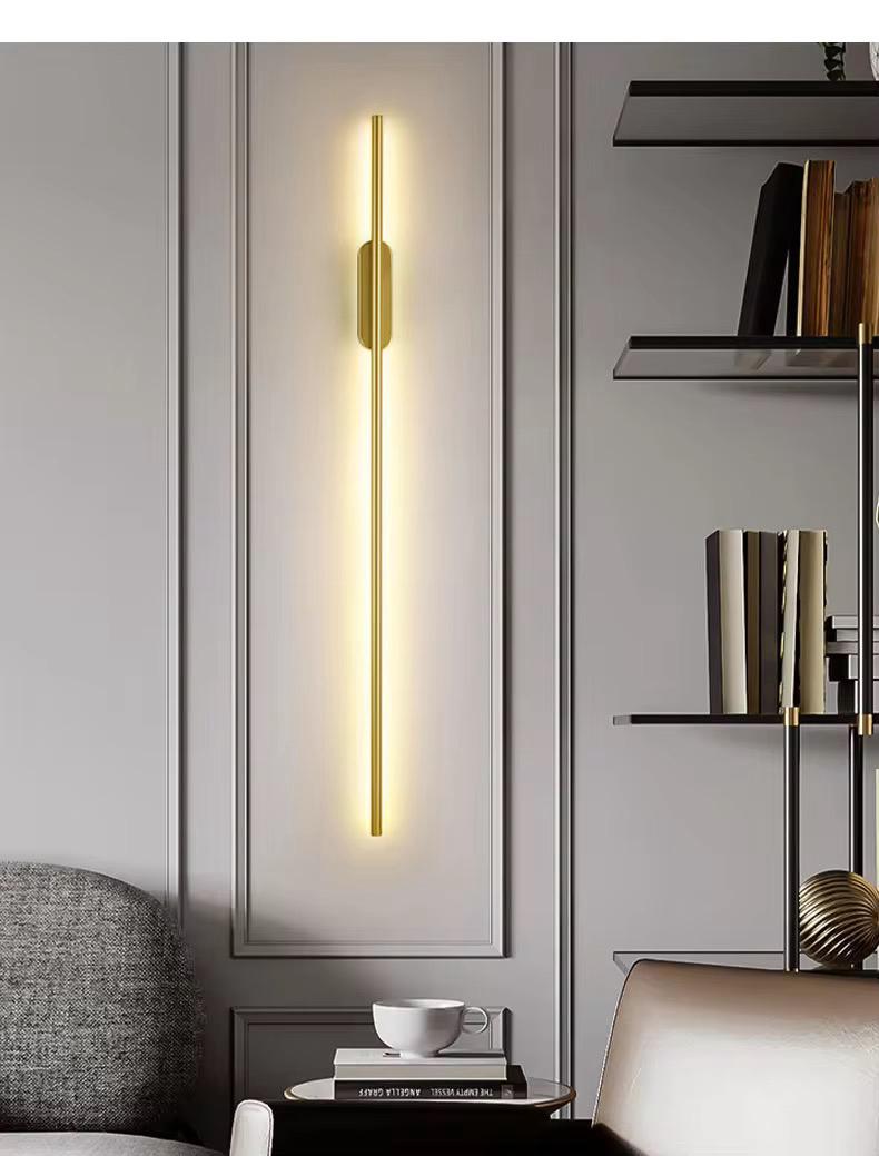 blissbells Modern LED Wall Sconce Light Fixture, Linear Design, Gold Finish, Warm White Illumination