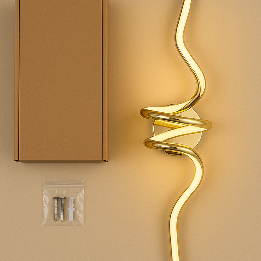 blissbells Modern Spiral LED Wall Light – Warm White | Decorative Metal Sconce for Home & Office (Rose Gold Finish) (Spiral Sconce Warm)