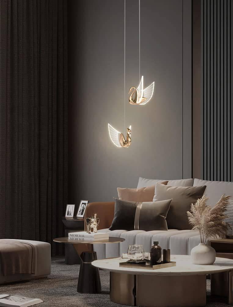 Luxury Swan Pendant Light – Modern LED Decorative Hanging Lamp for Bedroom, Living Room & Hallway