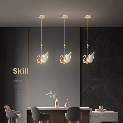Luxury Swan Pendant Light – Modern LED Decorative Hanging Lamp for Bedroom, Living Room & Hallway