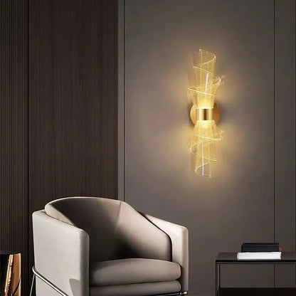 Modern Spiral LED Wall Lamp – Gold Finish