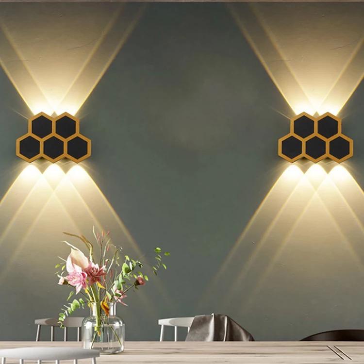 blissbells 5W LED Black Gold Waterproof Outdoor Wall Lamp Up Down Light - Warm White