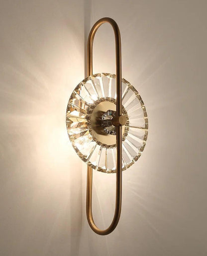 blissbells Indoor Sconce LED Crystal Modern Bedside Bracket Lights Gold Luxury Crystal Wall lamp, Warm White Pack of 1