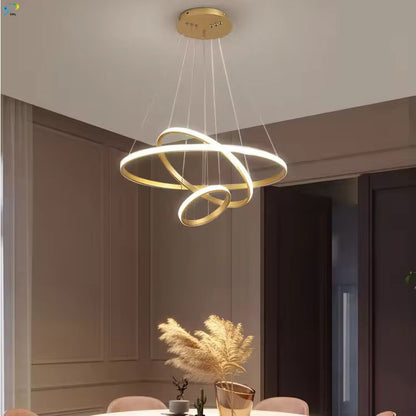 blissbells Metal Modern Ring Chandelier (3 Ring Light)