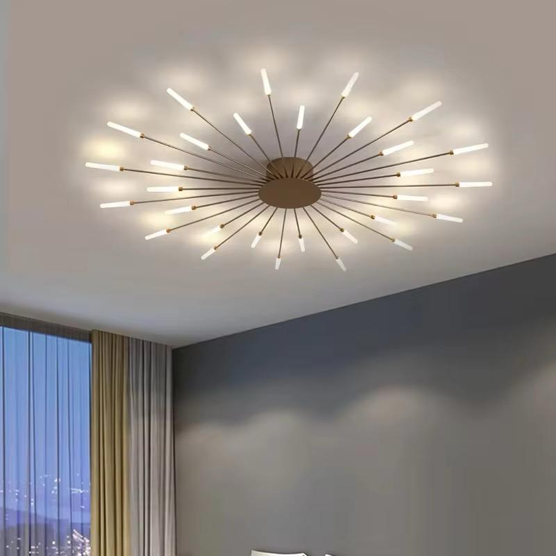 blissbells Modern Sputnik Chandelier, 20-Light LED Ceiling Light Fixture, Gold and White